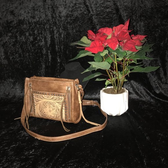 Trinity Ranch Tooled Leather Western Handbag - Picture 3 of 13